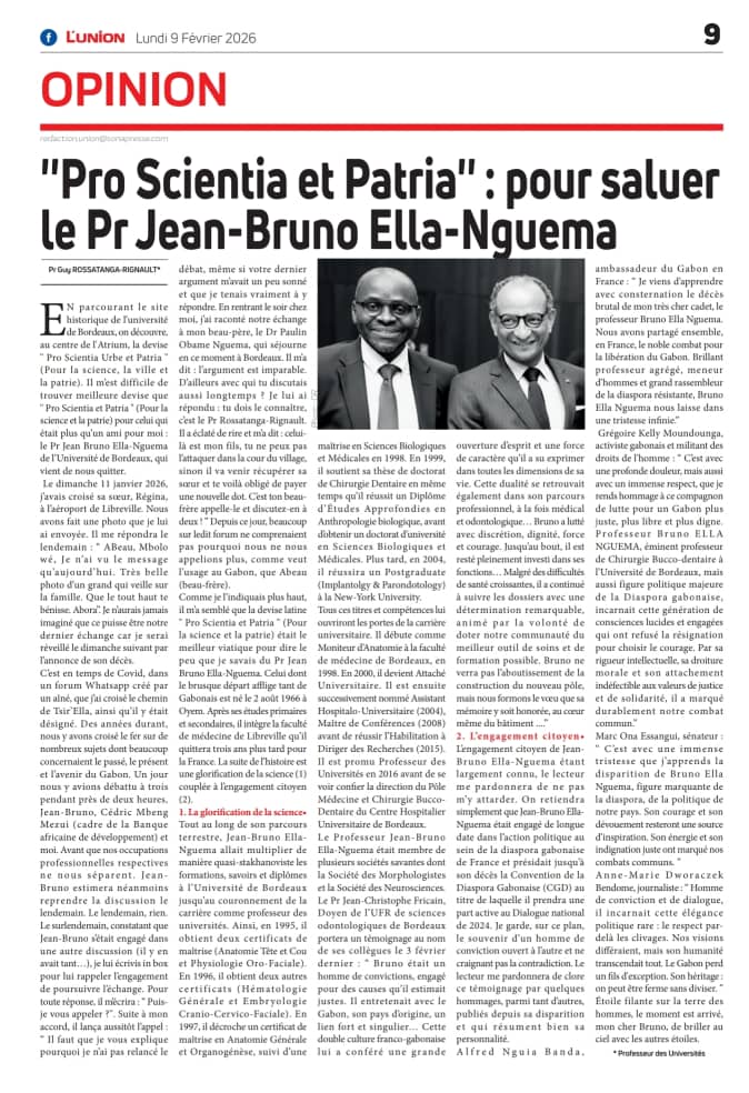 C'est un hommage émouvant et mérité pour le Pr Ella-Nguema, un grand intellectuel et scientifique gabonais. Ses contributions à la science et à la nation gabonaise seront certainement longtemps retenues.
Repose en paix sommité intellectuelle. 🙏🐘⚖️