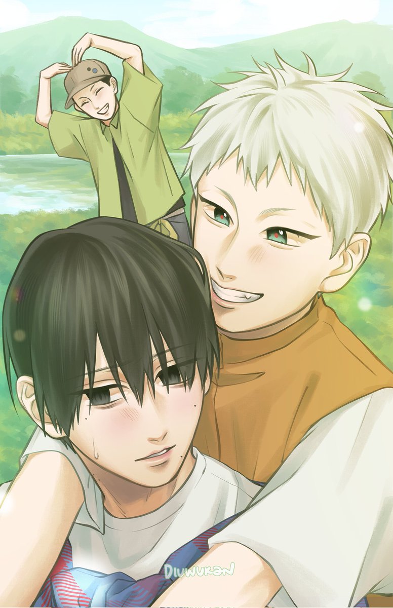 the lesbian, the gay, and maki yuuta lol
#tshd #光が死んだ夏