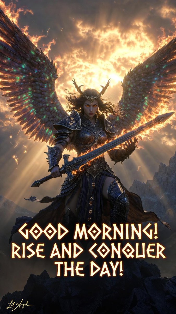CLAngelillo's tweet photo. Lil Angel reporting in from the front lines of a new day.
Armor on, wings ready, sword blazing.
Whatever you’re facing today — you’re stronger.
Let’s burn the sky down together.
GOOD MORNING!
#BadassAngel #ConquerTheDay https://t.co/srJMT0slzj