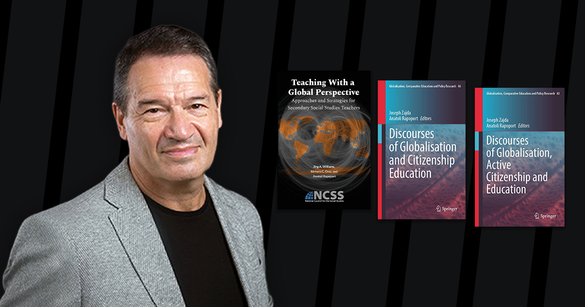 PurdueEDU's tweet image. .@RapoportAnatoli published THREE #SocialStudies education books in 2024-25 - about teaching with a global perspective and citizenship education. 
📖 🌏 ow.ly/5eBR50YbEKk