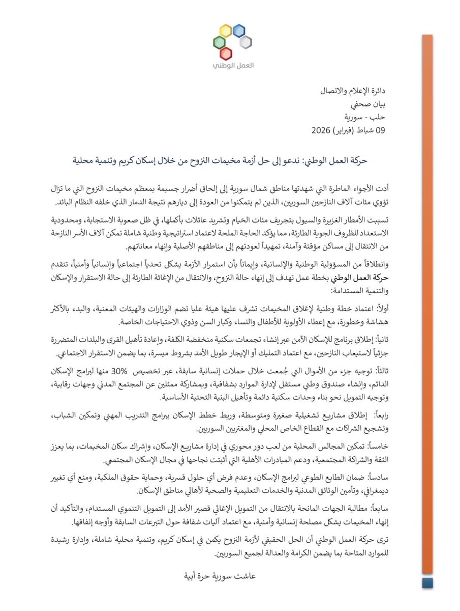 حركة العمل الوطني - سورية tweet media