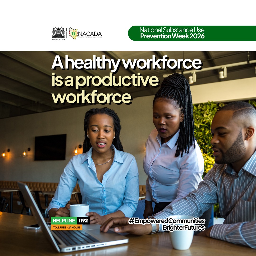 🚨 This #NationalPreventionWeek2026, let's talk about our nation's engine: OUR WORKFORCE.

Alcohol and drug misuse directly impact safety, decision-making, and productivity on the job.

Investing in prevention means investing in a safer, sharper, and more prosperous Kenya.

A