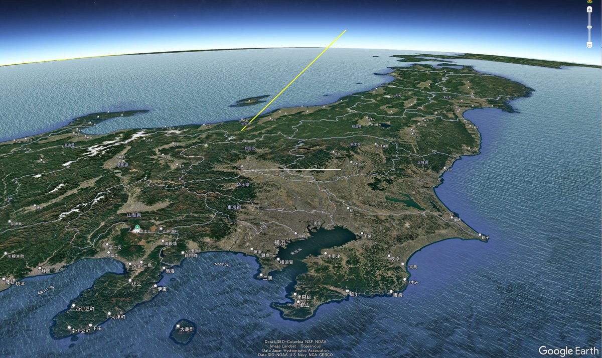 【流星ページ】 2026年2月9日20時59分10秒に流れた火球の、比較明合成画像と対地軌道
