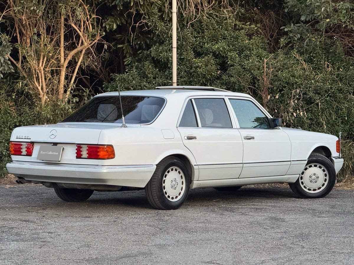EverSpirit1986's tweet photo. 【New Stock】

1989年(製造88年)
メルセデス・ベンツ 500SEL
ドイツ本国仕様並行輸入
走行距離不明
車検R9年8月
アークティックホワイト
×
紺ベロア内装

勿体無い事にオドメーター故障で走行距離不明なものの、なかなか綺麗なW126🇩🇪
お育ちの良さが随所から伝わる1台です。

全国最安139万円にて🔥 https://t.co/wiZ7OOXBg3