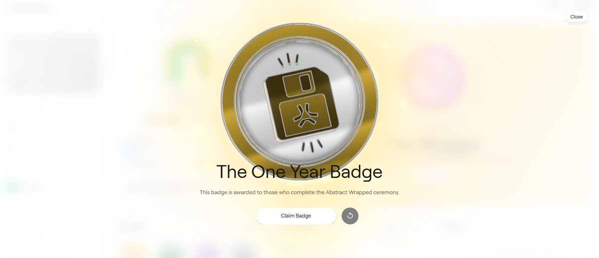 Abstract มีเเจก Badge ใหม่ฟรีครับ <a href="/AbstractChain/">Abstract</a> 
.
Badge นี้เเจกให้กับคนที่เข้าไปดู Abstract Wrapped Ceremony พอดูจบก็สามารถกดเคลม Badge ได้เลย

- ทางไปดู Wrapped Ceremony : wrapped.abs.xyz 
- ทางไปเคลม Badge หลังดูจบ : portal.abs.xyz/rewards