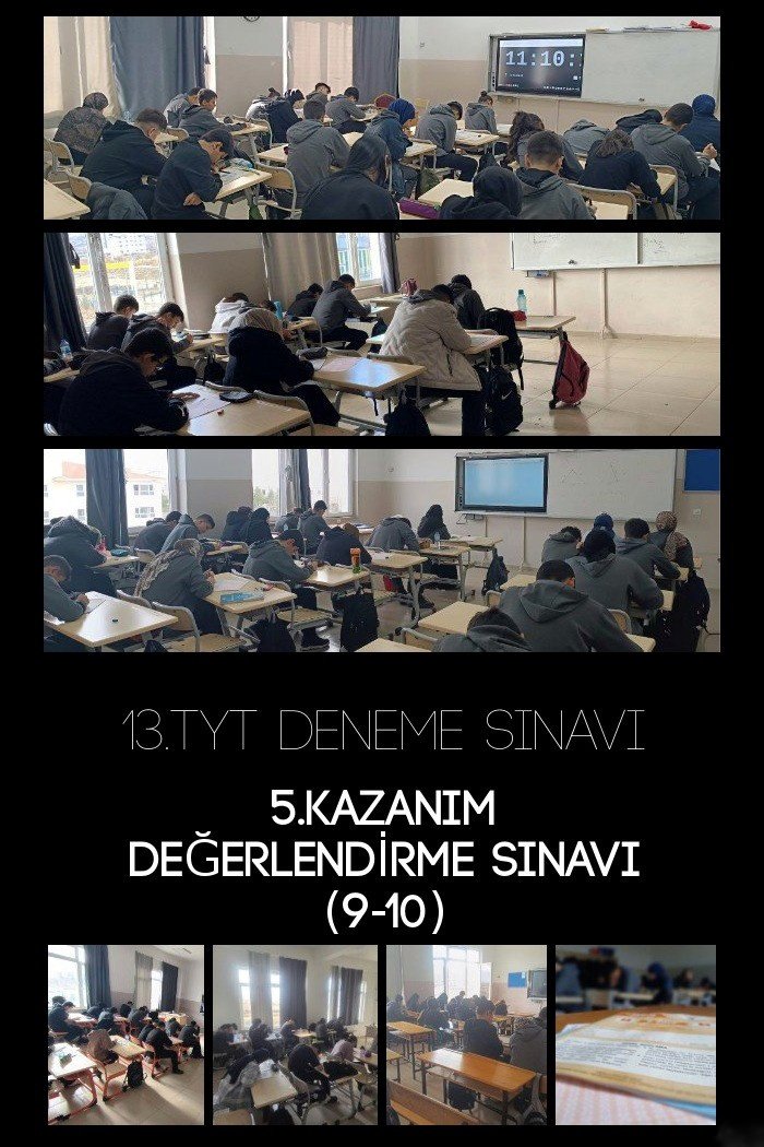 12.sınıflarımız için 13.TYT denememizi; 11.sınıflarımız için 4.TYT denememizi; 9 ve 10. sınıflarımız için 5. Kazanım Değerlendirme sınavımızı gerçekleştirdik. Gençlerimize hayırlı olsun.

.
#selahaddineyyubi
#yks2026
#hedefyks2026