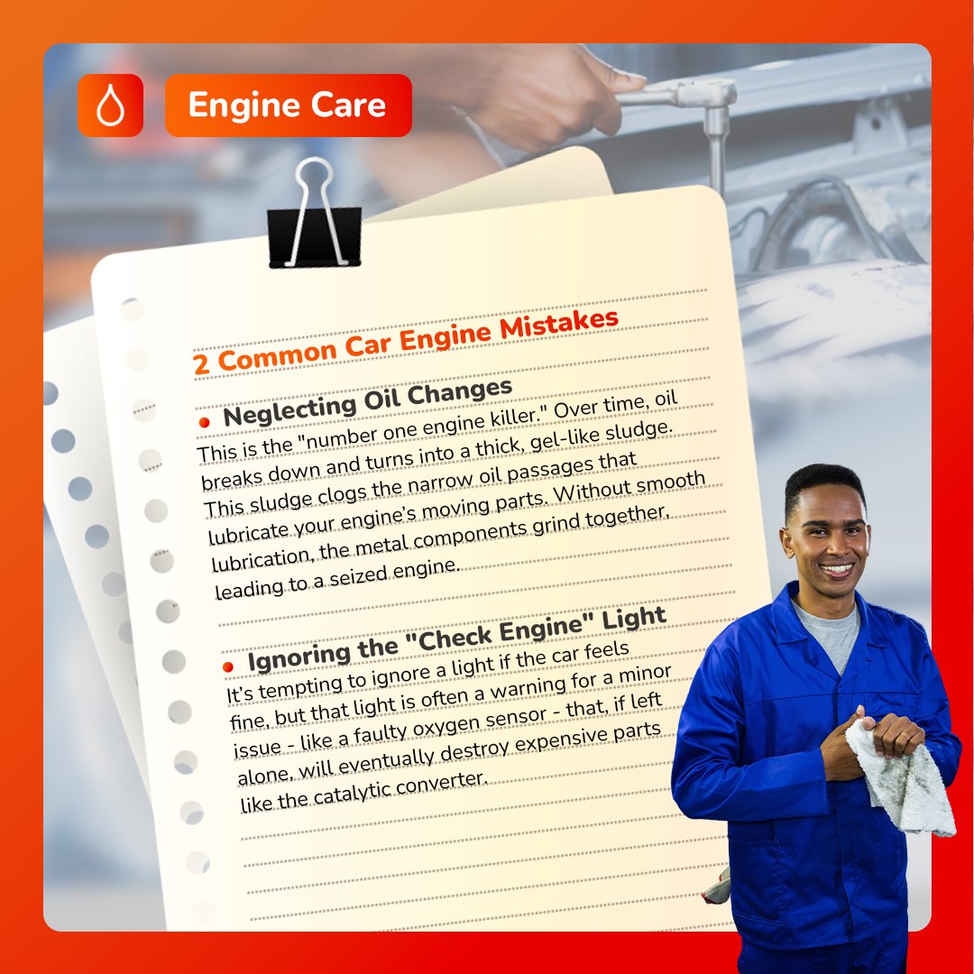 TotalEnergiesNG's tweet image. Common engine mistakes don’t usually happen overnight.
They build up quietly over time.
Small habits matter

#TotalEnergiesQuartz
#EngineCare
#EngineProtection
#EverydayReliability
#MechanicInsight