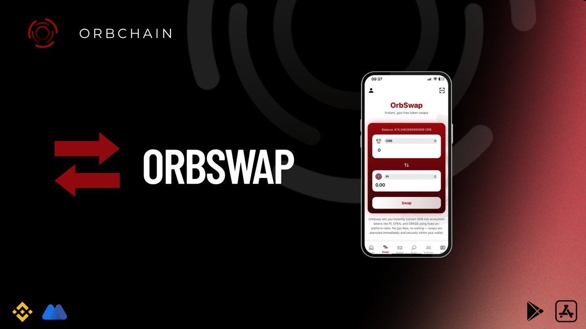 OrbSwap is available on Orbchain's testnet!

Orbchain users are able to swap their $ORB to $PI, $CPEN, and $GRASS in seconds — with 0% trading fees directly in-app. ⚡

The final upgrades before migrating to mainnet are currently happening in the app. Log in daily and check all