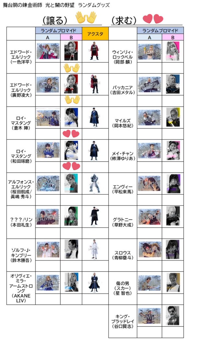 gekka_tea's tweet photo. 【ハガステ 交換】
ランダムブロマイドB 
ランブロ

譲：エドワード（廣野/一色)
求：マスタング (和田 > 蒼木)

現在、劇場内におります。
公演前、休憩���に交換頂けますと幸いです。

厳しいかとは思いますが、検索からお声がけ頂けますと幸いです🙇‍♀️ https://t.co/NoeJF3UUjL