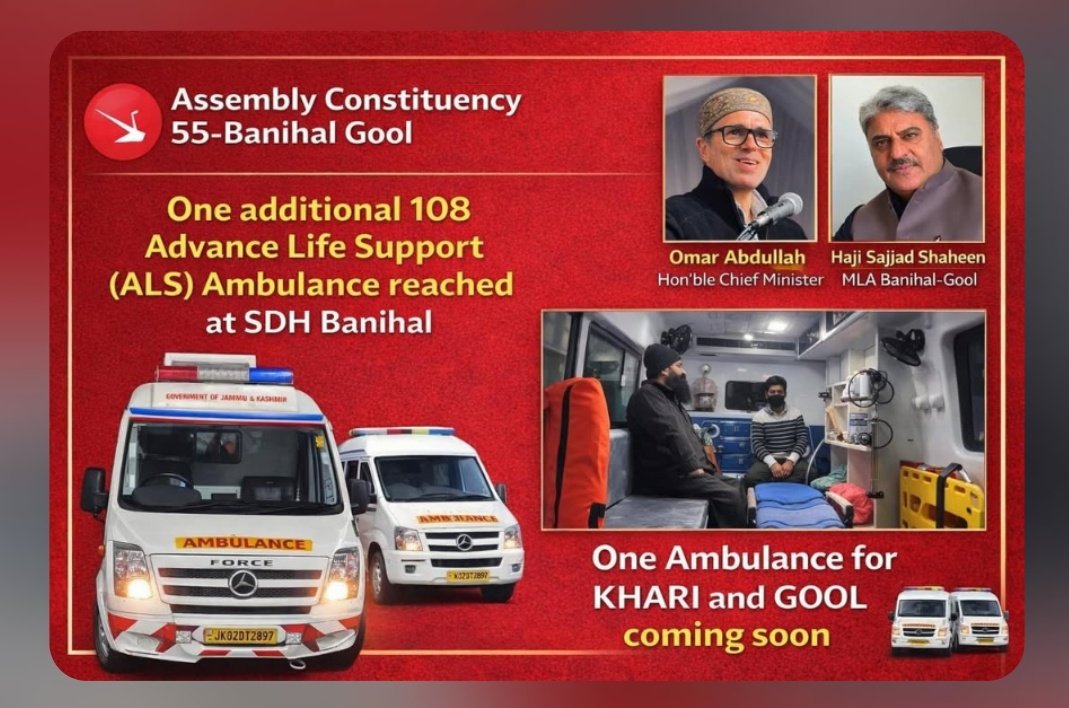 UmarFaried's tweet photo. Sir @sajjadshaheen, Sahib on behalf of the poor and needy people of Block Gundi Dharam, we request your kind intervention for an 108 ALS Ambulance. Lack of emergency health services causes immense hardship. Hope you will consider this genuine demand. 🙏 https://t.co/qyho9EoZjq