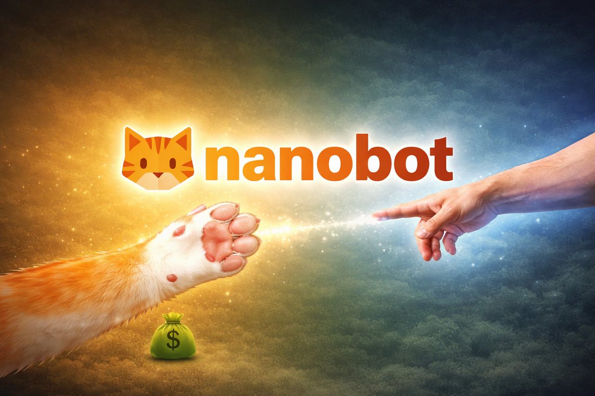 CryptoKyuubi's tweet photo. $NANOBOT OpenClaw killer which still is on big discount.

YES, it made x10 from my initial shill at 40k. 

Did I sold? NO.

Thesis remain the same.

NUMBERS AFTER 7 DAYS:
- 14.5k STARS on GITHUB
- 1.9k FORKS
- 150 SOL (12500$) in fees for @xubinrencs 
- 750 members in x community

YES @xubinrencs not claimed fees YET!

AM8Bp3goAanZsSuJjnWDsfPxoXqaj5JEoTpStv3zBAGS