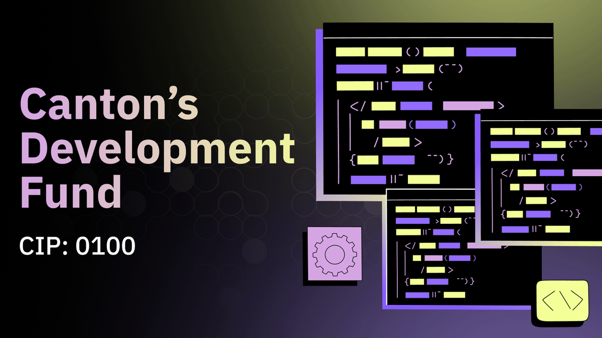LIVE NOW🔔

CIP-0100 is now approved and it formalizes how <a href="/CantonNetwork/">Canton Network</a>’s 5% Development Fund (CIP-0082) is governed.

The fund is administered by the <a href="/CantonFdn/">Canton Foundation</a>'s Tech &amp; Ops Committee with a clear process for proposals, milestone-based grants, and accountability.

Expect