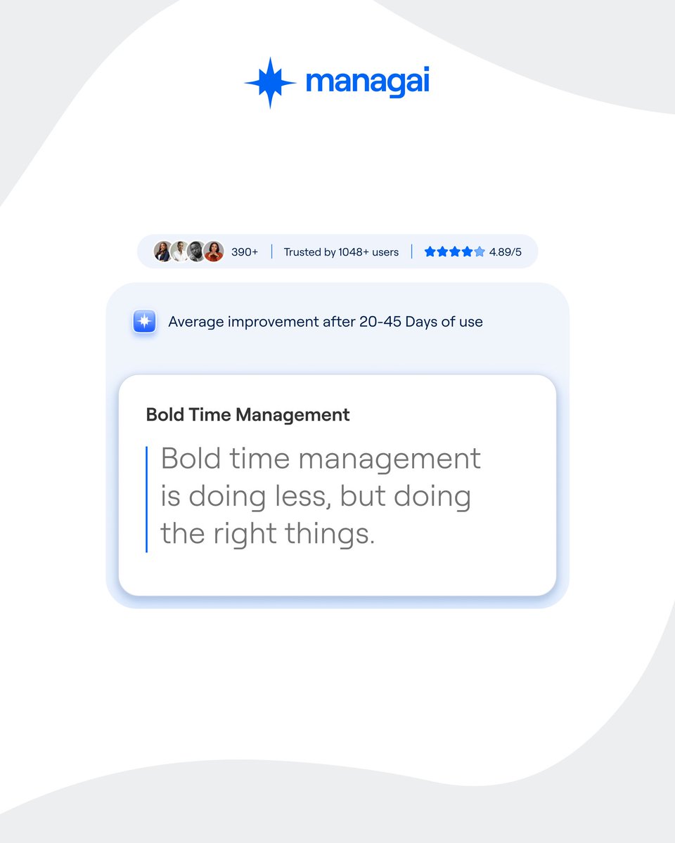 manag_ai's tweet photo. What is bold time management?⬆️

#managai #business https://t.co/53ZHth2jko