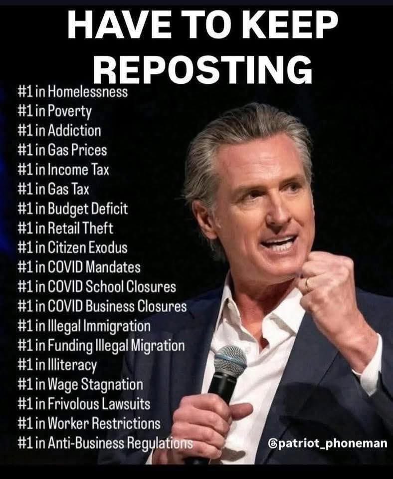 GigaBeers's tweet photo. #1 in everything!

But yeah…keep voting for the Newsom regime and wonder why nothing changes.

Wake up! https://t.co/Vd5rgGn7IU