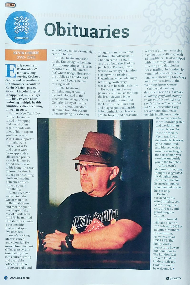 Nice write up about our old friend Kevin O’Brian by Marc Turner 
RIP Kevin