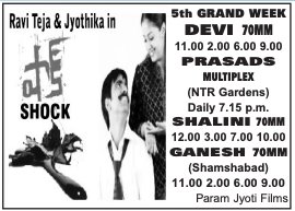 MoviesUpdatez's tweet photo. #20YearsForShock
Hyderabad,Devi70 49 days Run.
Replaced With #SundaranikiThondharekkuva
@RaviTeja_offl #Jyothika @konavenkat99 @RGVzoomin
A Film By @harish2you #Shock
#20YearsOfHarishShankar https://t.co/ux2asDqYn8