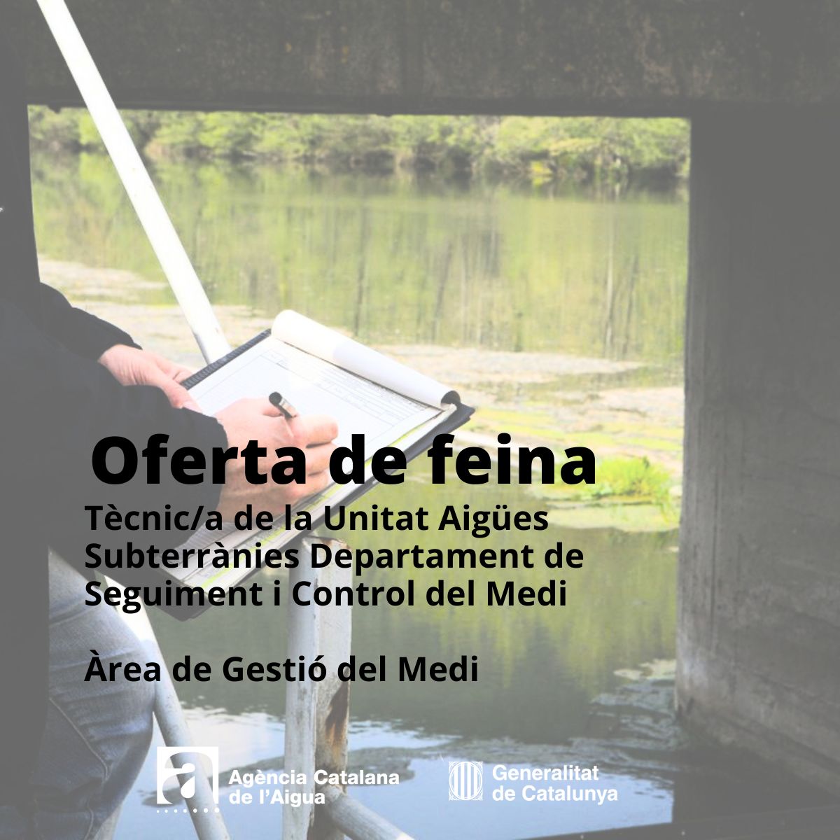 Busquem Tècnic/a d'Aigües Subterrànies per a l'<a href="/aigua_cat/">ACA</a> (BCN). Si t'agrada el treball de camp i la gestió de dades ambientals, aquesta és la teva!
💰 32.164,72 €
🎓 Biologia/Ambientals/Geologia + C1 Català
📅 Fins al 24/02/2026
Info i inscripcions: acanet.gencat.cat/geco/curriculu…