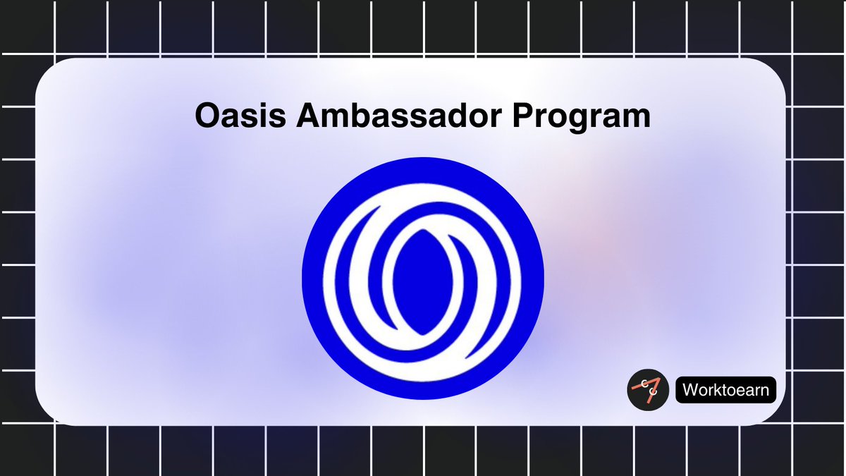 worktoearn_en's tweet image. Oasis Ambassador Program

Tasks: create compelling content, organize local meetups, represent Oasis at conferences, lead University event.

👉 Apply: oasis.net/ambassadors

---
📍 Credit WorktoEarn when using this content