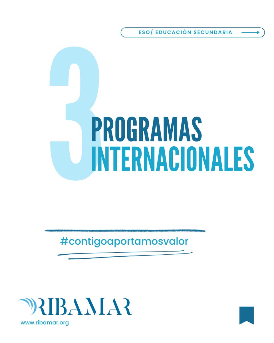 Nuestros programas internacionales de secundaria, como el proyecto E-twinning, ofrecen al alumnado la oportunidad de vivir experiencias educativas únicas, desarrollar una mentalidad global y prepararse para un futuro sin fronteras #ESO #Secundaria
#ContigoAportamosValor