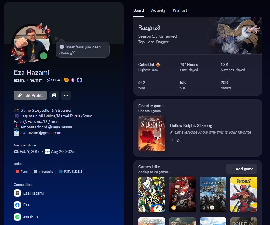ezash's tweet image. I just found out that if you subscribe to Discord Nitro, you can actually customize your profile like this 😆