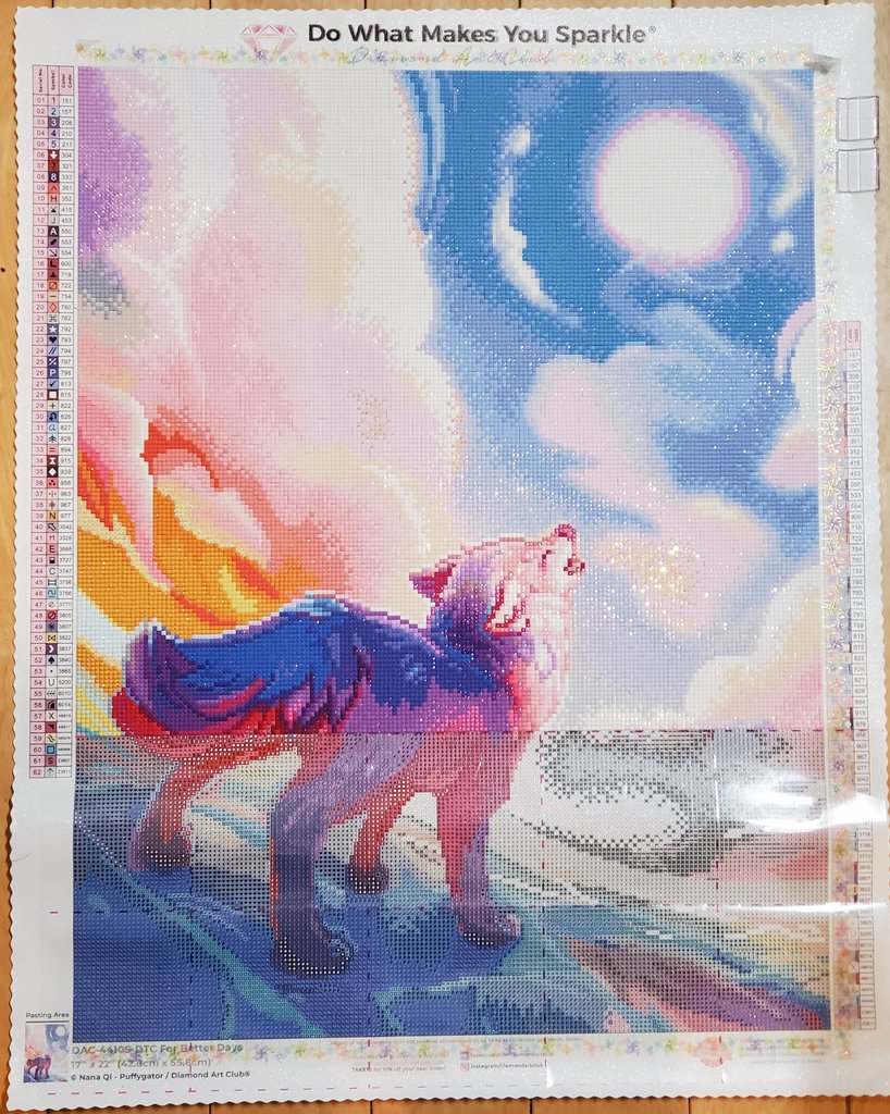 💎進捗💎 🐺☀️ あと2列弱😊✌️🏻 #DAC #diamondartclub