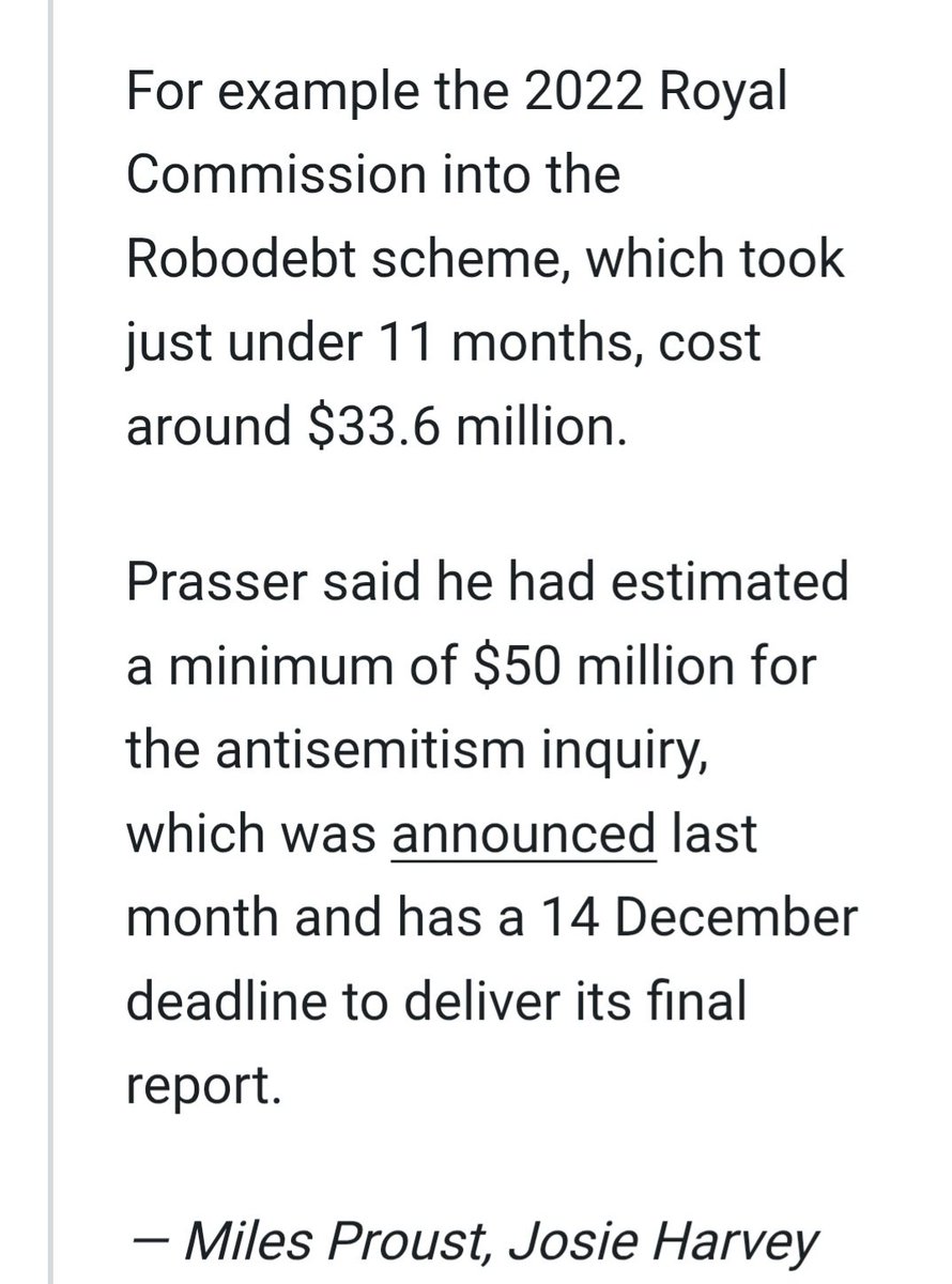 MissPolly62's tweet photo. More than $130M has been allocated for the antisemitism royal commission compared to Robodebt royal commission that cost  $33.6M after 2030 innocent victims suicided. Why is the antisemitism RC costing 4 times the amount of the Robodebt RC that had 2000 more victims? #Herzog https://t.co/ADHUHlljcv