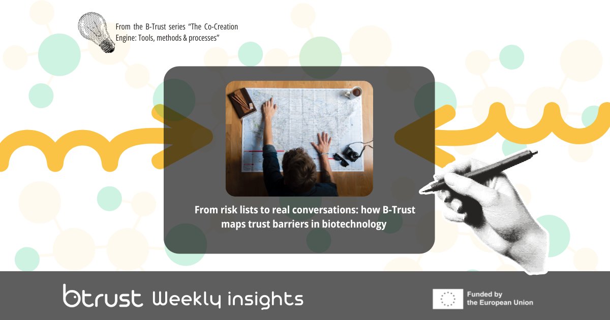 BTrustproject's tweet photo. Risk lists alone don’t build #trust. In #BTrust, we map lived experiences to detect barriers early &amp; start real biotech conversations:  https://t.co/Mn5RAC5xvA🌱🔬 #BTrustForum #EUFunded https://t.co/UQAVSgrKCw