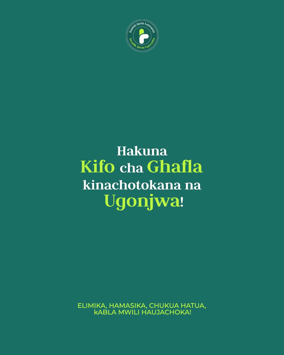 health_farm_tz's tweet photo. Sifa ya Mwili ni kutoa ishara au taarifa  endapo kuna jambo haliko Sawa mwilini, Shida ni binadamu tunapuuzia Sana!

Jenga tabia ya kufanya Check up!

ELIMIKA, HAMASIKA, CHUKUA HATUA KABLA MWILI HAUJACHOKA! https://t.co/a6D3tQHNMN
