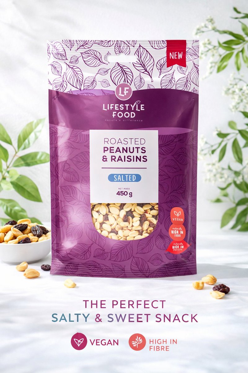 LifestyleFoodSA's tweet photo. Lifestyle Food Roasted Peanuts & Raisins brings the perfect balance of salty crunch and sweet goodness in every handful. 🌿🥜🍇
A simple, feel-good snack for busy days, lunchboxes, and on-the-go moments.
#LifestyleFood #SnackSmart #SaltyAndSweet #HealthySnacking #VeganFriendly https://t.co/LPfj3E5uS0