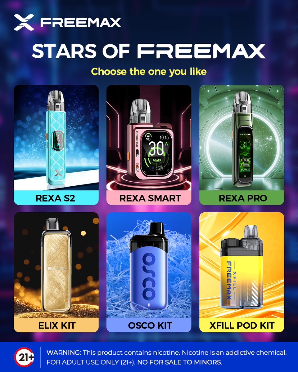 Freemaxvape's tweet image. Which STAR would you choose as your Valentine’s gift? 💘✨

Drop your pick below 👇
.
.
.
.
.
⚠️ Warning: This product contains nicotine. Nicotine is an addictive chemical.
🔞 Must be 21+.
-
#FREEMAX #VapeCommunity #VapeLife #PodMod #PodSystem