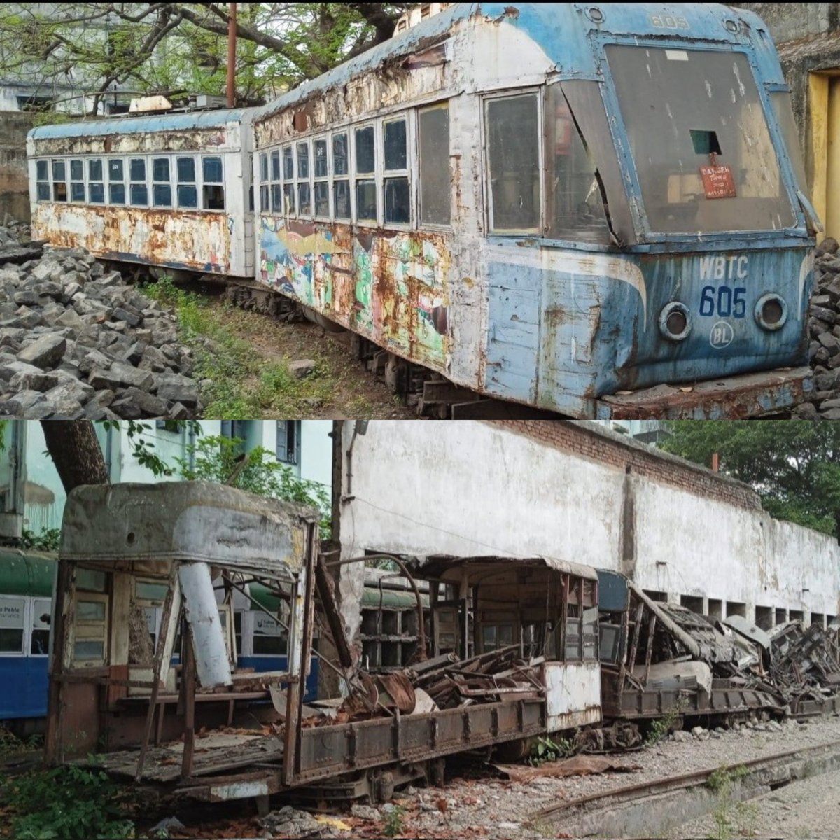 🚨 ⚠️ ATTENTION ⚠️ 🚨
Trams in Kolkata are left in Depots for dying !! No maintenance,  No preservation. Trams parked in Raja Bazar , Kidderpore Depot are getting rotten day by day. Why such negligence instead of reviving them on defunct routes ? 
SHAME ON GOVERNMENT.