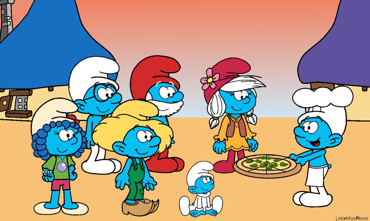 RissieSmurf's tweet photo. Chef smurf : Who wants pizza with sarsaparilla leaves?
#smurfs #smurfs2021 #brainysmurf #papasmurf #smurfbubble #chefsmurf #smurfwillow #babysmurf #farmersmurf #nationalpizzaday #bonusending #fanfictionfanart https://t.co/bg3zuH58lK