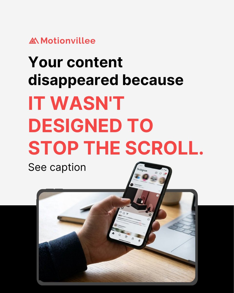 You posted. Nobody stopped.

Your content isn't invisible because you post less.

It's invisible because it's not designed to stop the scroll.

#ContentMarketing #SaaS