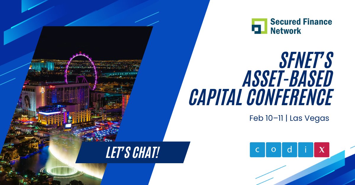 When asset-based #lending meets real-world volatility, legacy systems fall short. CODIX helps ABL and middle-market lenders gain control, automate smarter, and scale with purpose-built #technology.
📍 #SFNet #ABCC 2026 | Feb 10–11 | Las Vegas
Meet us: codix.eu/en/events/sfne…
