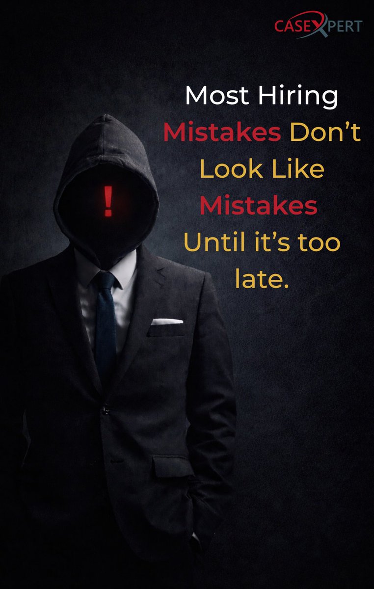 Case_Xpert's tweet photo. Most hiring mistakes don’t look like mistakes.
Until it’s too late.

Resumes impress.
Verification protects.

Hire smart. Verify smarter. 🔍

#Hiring #BackgroundChecks #RiskManagement #HR https://t.co/dbmNOxw5OQ