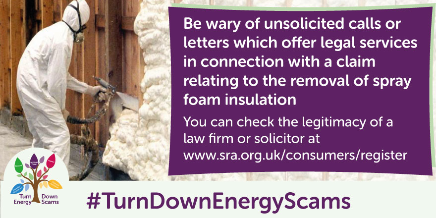 TSScot's tweet image. Be #ScamAware of cold calls or letters which say you may be eligible to receive compensation following the incorrect installation of spray foam insulation

They ask for an up-front fee of around £1,500 to provide a 'professional claim' for full refund

➡️ mailchi.mp/bf661f4bf2c1/t…