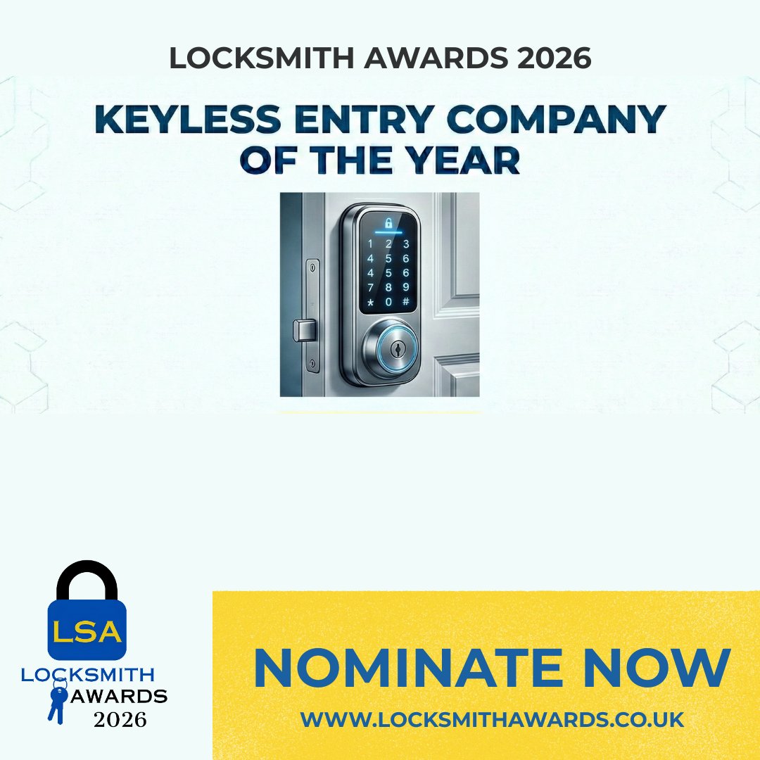 UKLocksAwards20's tweet image. The future of security is smart. 📱 Nominate the company leading the charge in keyless entry and smart lock technology. Nominate here: locksmithawards.co.uk/nominate-now/ #SmartTech #KeylessEntry #HomeSecurity