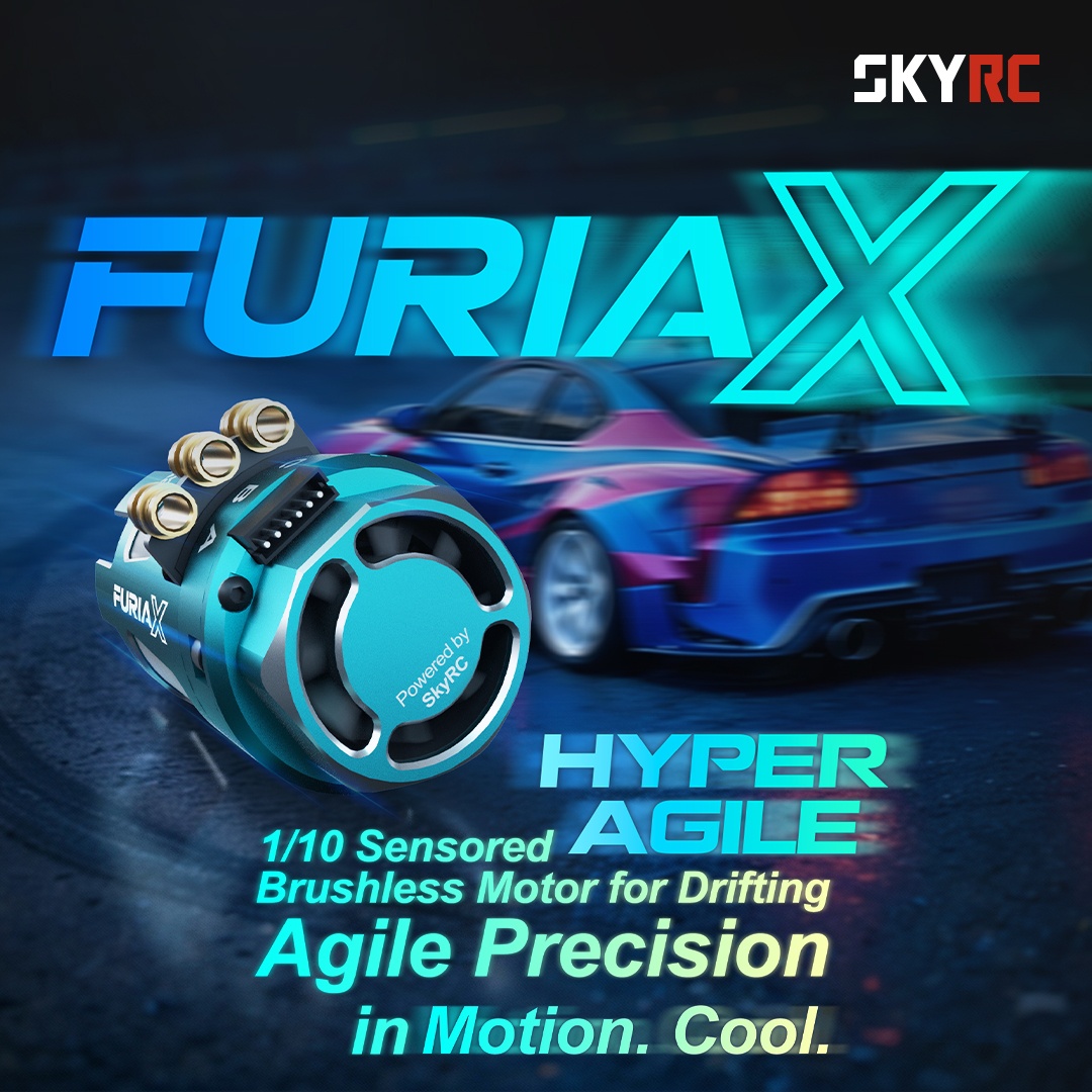 skyrc's tweet photo. SkyRC FuriaX Hyper Agile
1/10 Sensored Brushless Motor for Drifting
Agile Precision in Motion. Cool.
Learn More: https://t.co/ZuQKdPnLKE
#SkyRC #FuriaX #HyperAgile #BrushlessMotor #redrc #rcgroups #rcmart #horizonhobby https://t.co/7dDhHswfhy