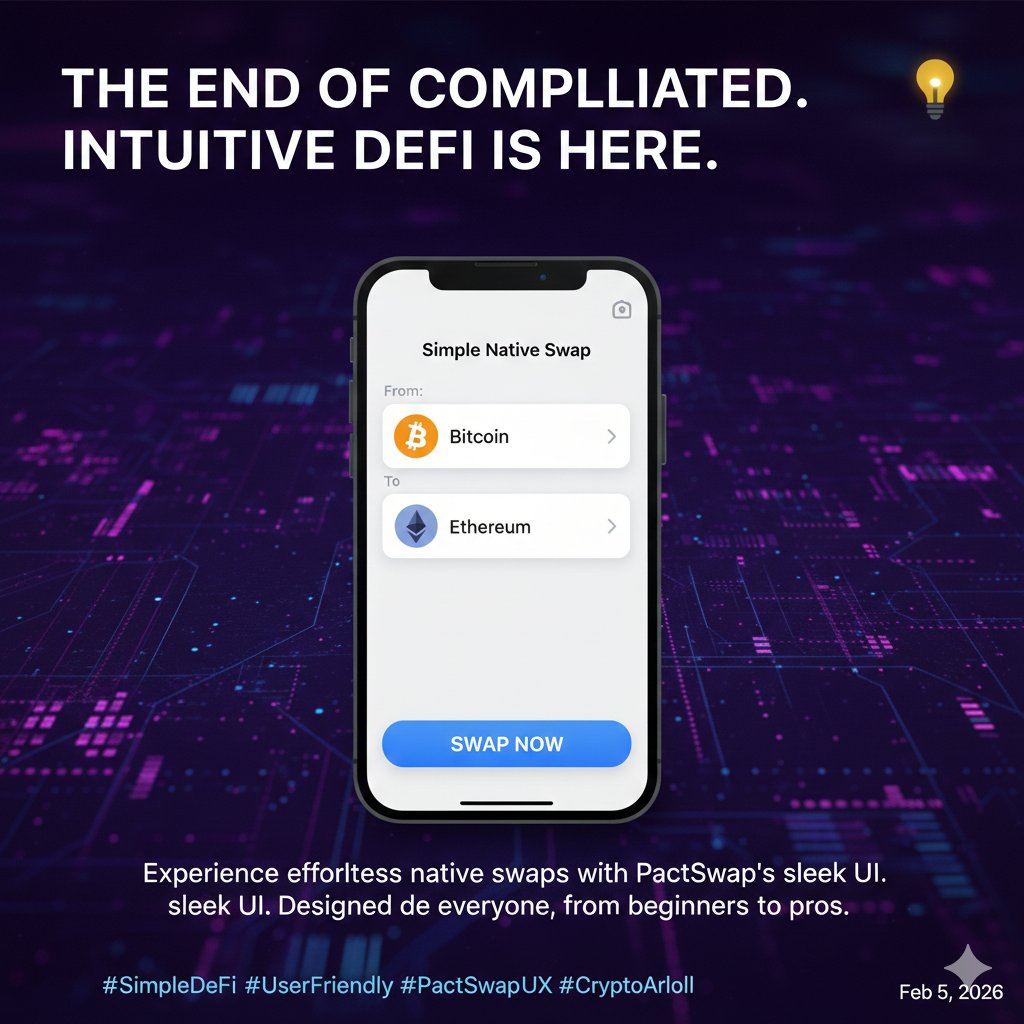 webrecompensa's tweet photo. Tired of confusing interfaces in DeFi? π€¦ββοΈ We designed @Pact_Swap to be intuitive and easy to use, even for beginners. Quick and simple access to native swaps. #EaseOfUse #SimpleDeFi #PactSwapUX #CryptoForAll https://t.co/8Ag8vIqLtE