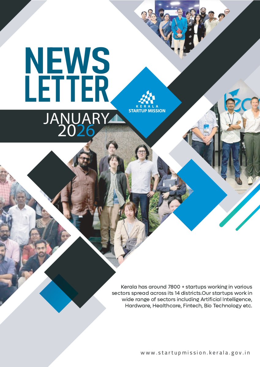 startup_mission's tweet image. Explore the latest updates, success stories, and key developments from Kerala’s dynamic startup ecosystem in the January edition of our monthly newsletter. 

Read the digital edition here: magazine.startupmission.in

#KSUM #StartupUpdates #JanuaryEdition #KeralaStartupMission