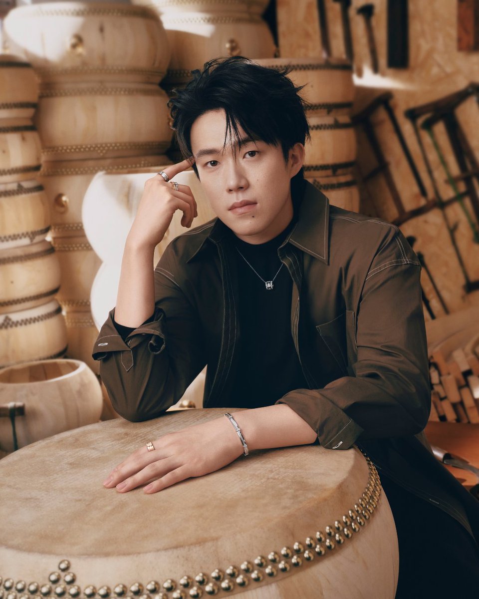 KeringGroup's tweet photo. Kering presents Qeelin and Global Brand Ambassador Wang Chuqin celebrating new beginnings as they explore the enduring spirit of the drum—a symbol of rhythm and resilience.

#Qeelin #QeelinJewellery https://t.co/MCcW3sjVb7