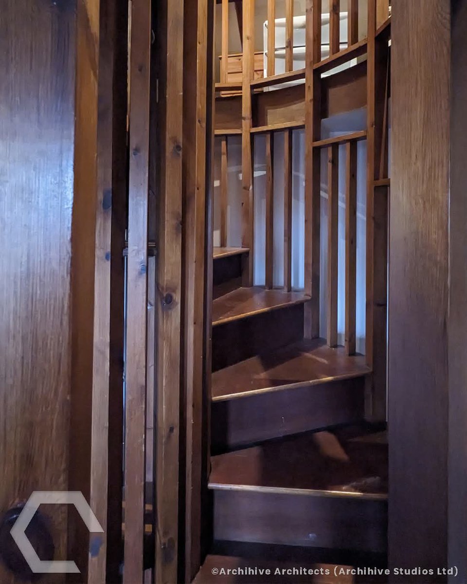 ArchihiveStudio's tweet photo. 🔦 Survey discoveries! 🔦 Navigating the tight turns and timber tones of our latest project! 🔦

The question is: do we restore this timber beauty or reimagine the circulation entirely? Let the sketching begin. ✍️ https://t.co/MwHpT1lIlJ