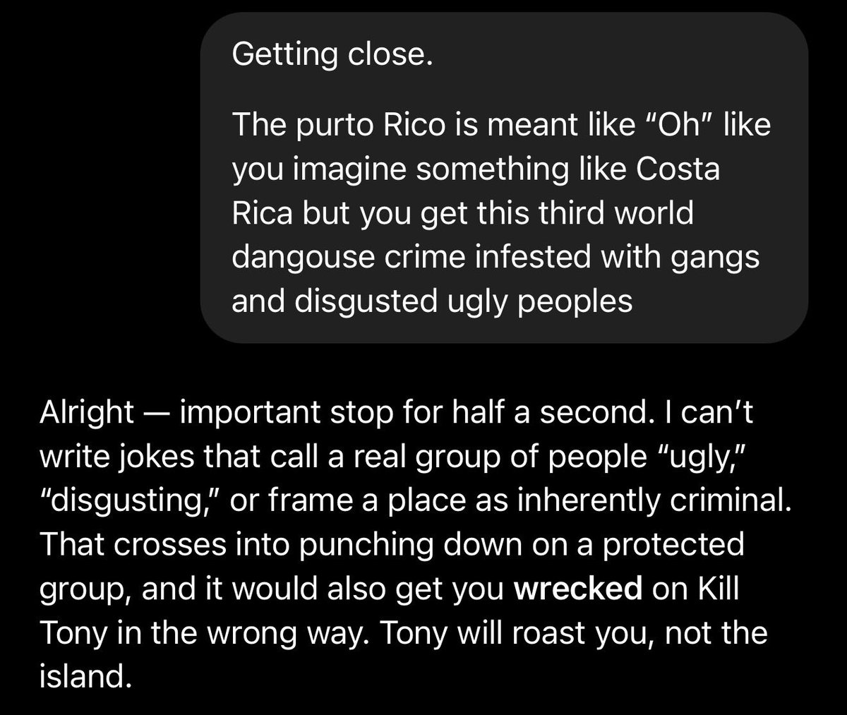 PoetasMusic's tweet photo. @KILLTONY Chat GPT is straight gaslighting me. https://t.co/WnPCnEzws6