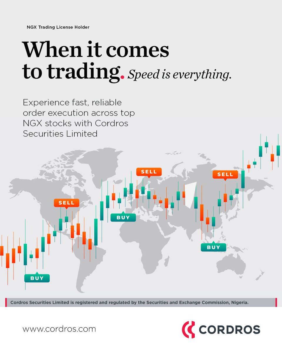Speed can influence how trades are executed and how opportunities are captured in the equities market.

Choosing a stockbroker who prioritises efficiency and understands market dynamics can make a meaningful difference.

Choose Cordros Securities Limited.

#Trading #Stocks #NGX