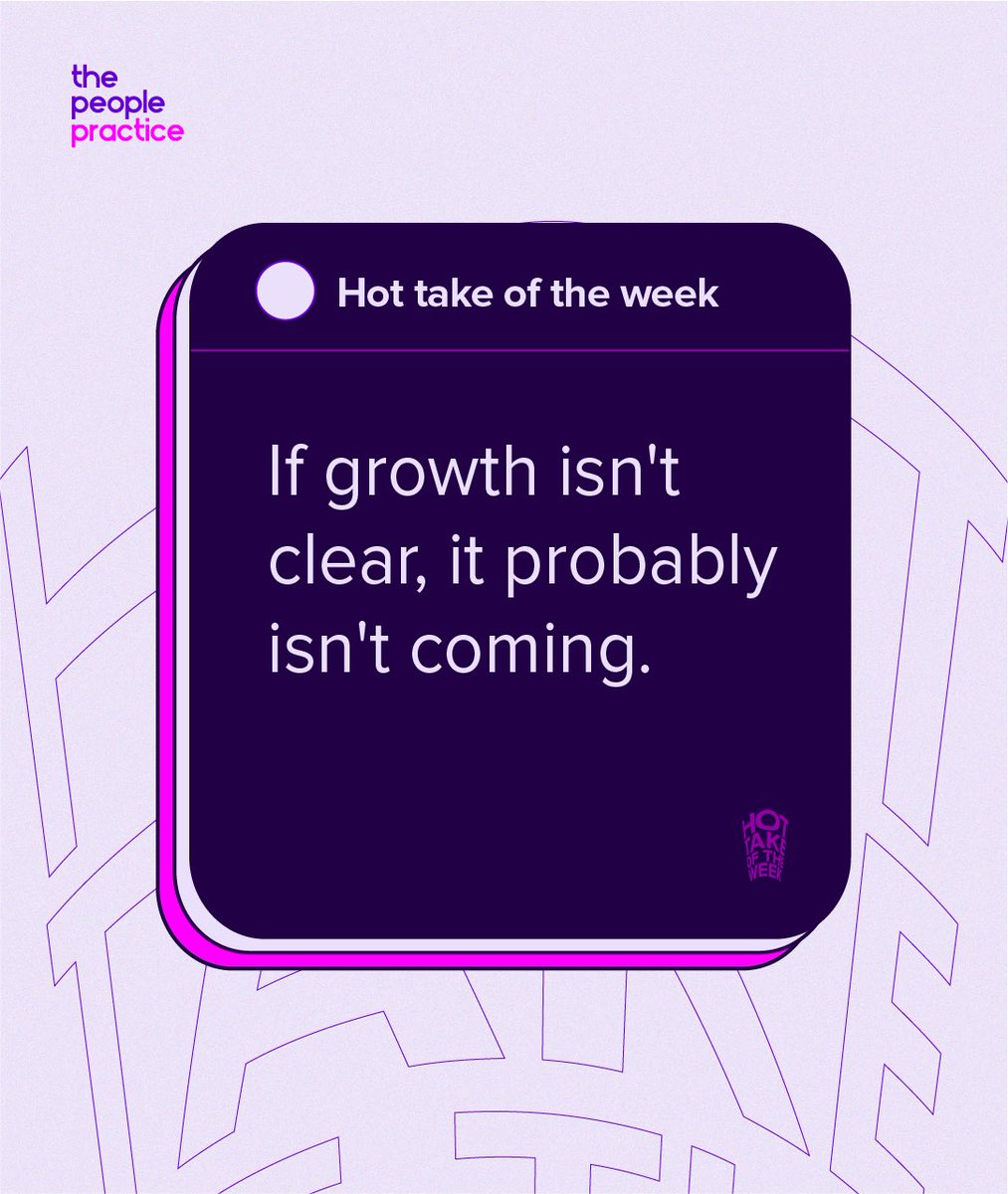 ThePeoplePract's tweet photo. Growth at work isn’t supposed to feel like a guessing game.
No feedback, no direction, no next step is a 🚩
Maybe it’s time to ask the hard questions - am I actually moving forward or just waiting?
#thepeoplepractice #hottake #careergrowth #workculture #peopleandculture https://t.co/cX7cbjYleE