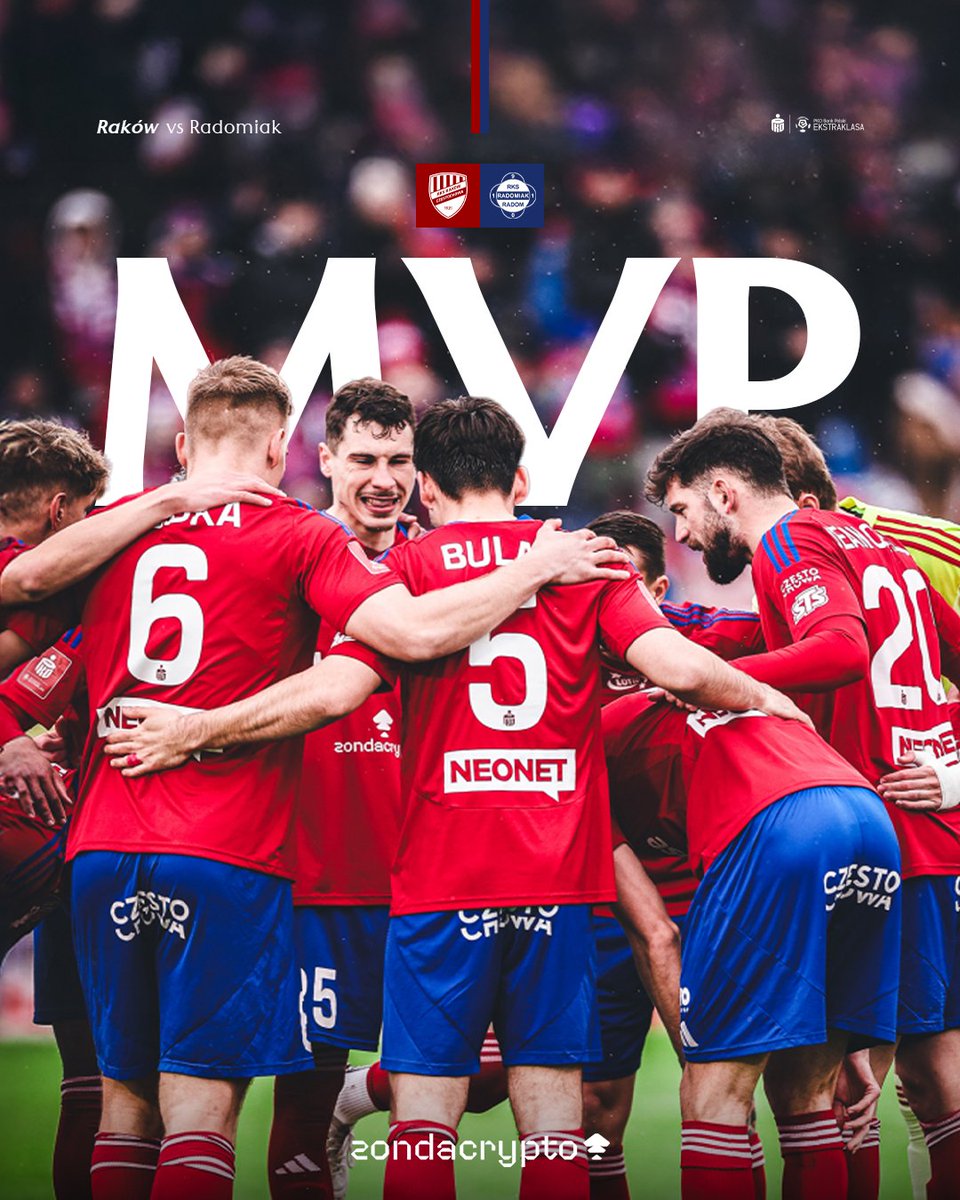 Rakow1921's tweet photo. Kto jest Waszym MVP meczu #RCZRAD? 👊

🤝 @zondacryptopl https://t.co/Yl7K7F9qL6