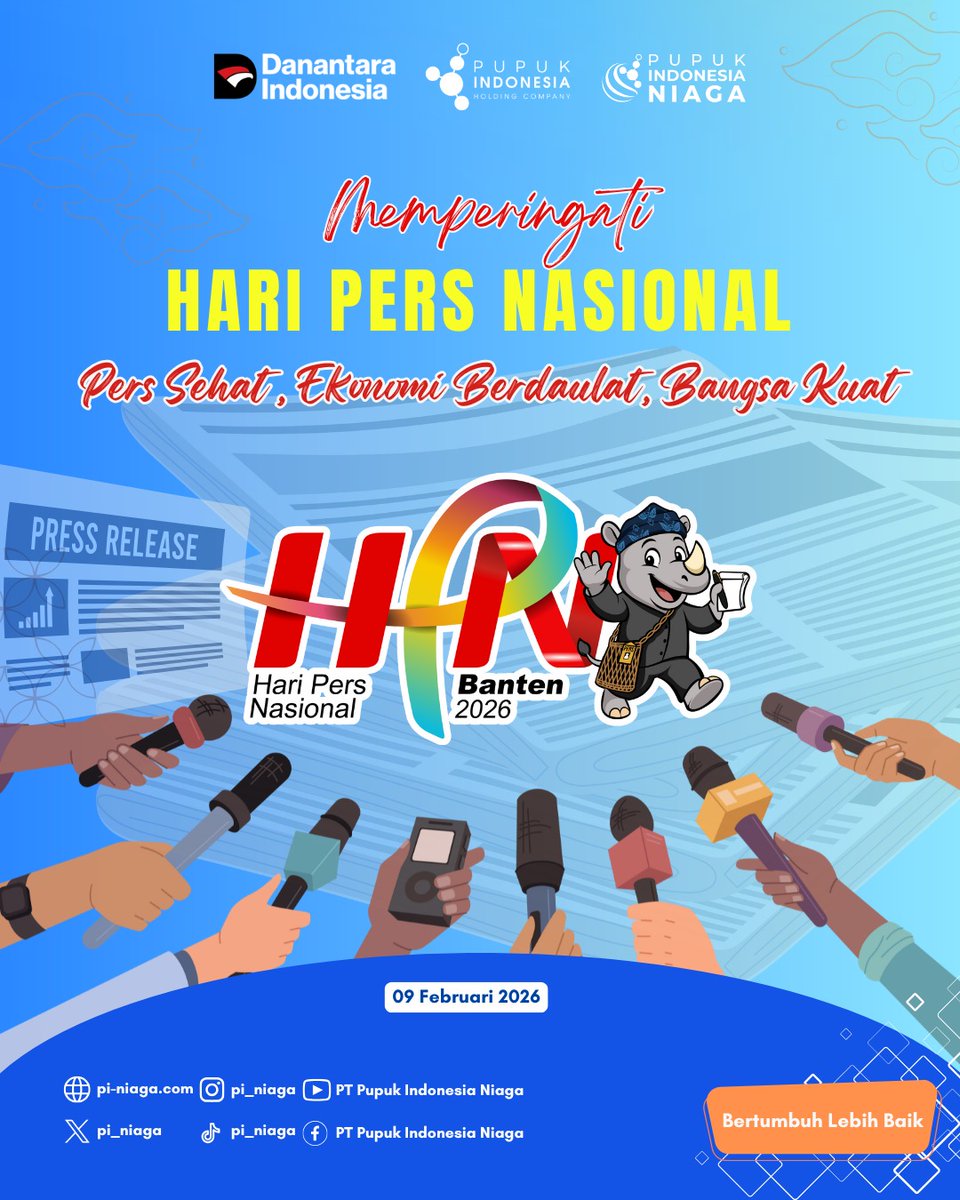 pi_niaga's tweet photo. ✨Memperingati Hari Pers Nasional✨

Di balik setiap berita, ada keberanian, kejujuran, dan dedikasi tanpa henti.

Terima kasih insan pers Indonesia

"Pers Sehat, Ekonomi Kuat, Bangsa Berdaulat"

#haripersnasioanal 
#hpn2026 
#piniaga 
#persindonesia 
#BertumbuhLebihBaik https://t.co/SdPpqaGETa