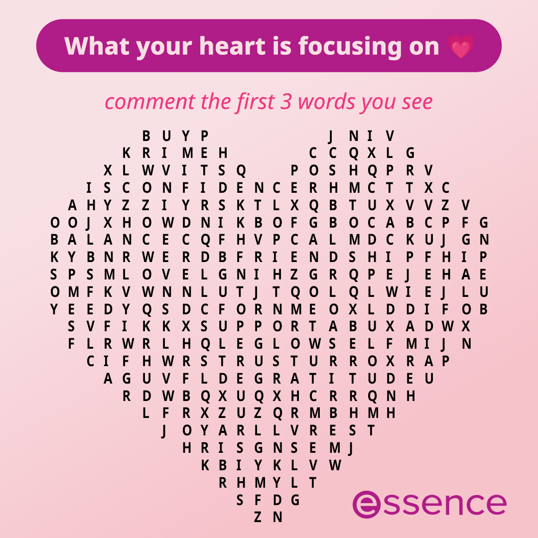 essence_ZA's tweet photo. what’s your heart focusing on right now? 💕
comment the first 3 words you see and let’s see what your energy is calling in ✨
#galentines #galentineswithessence #essenceafrica #essencecosmetics #makebeautyfun #galentines #galentinesmakeup https://t.co/tEZhjrsHYq