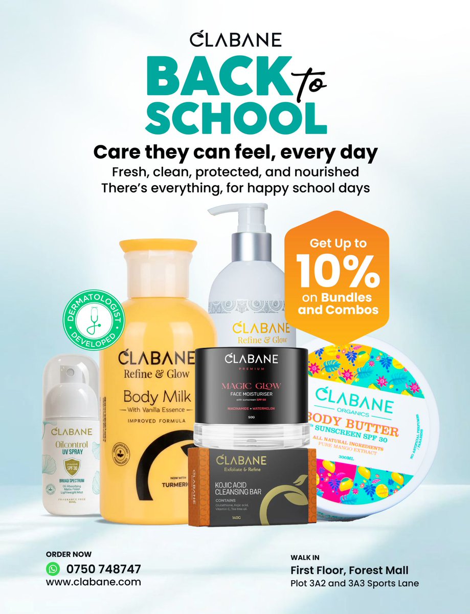 ClabaneSkinCare's tweet image. Get 10% off our Back to School combos and bundles, designed to support fresh, healthy looking skin all term long.

#schoolseason #freshskin #clabane #skincareoffers #africassensitiveskinexperts