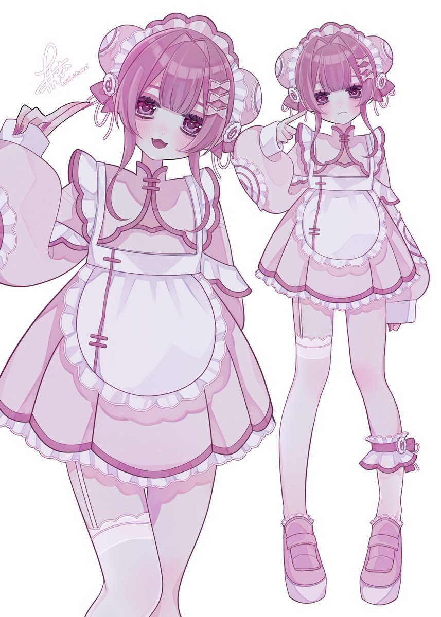 illustration #oc チャイナメイドちゃん🩷🍥